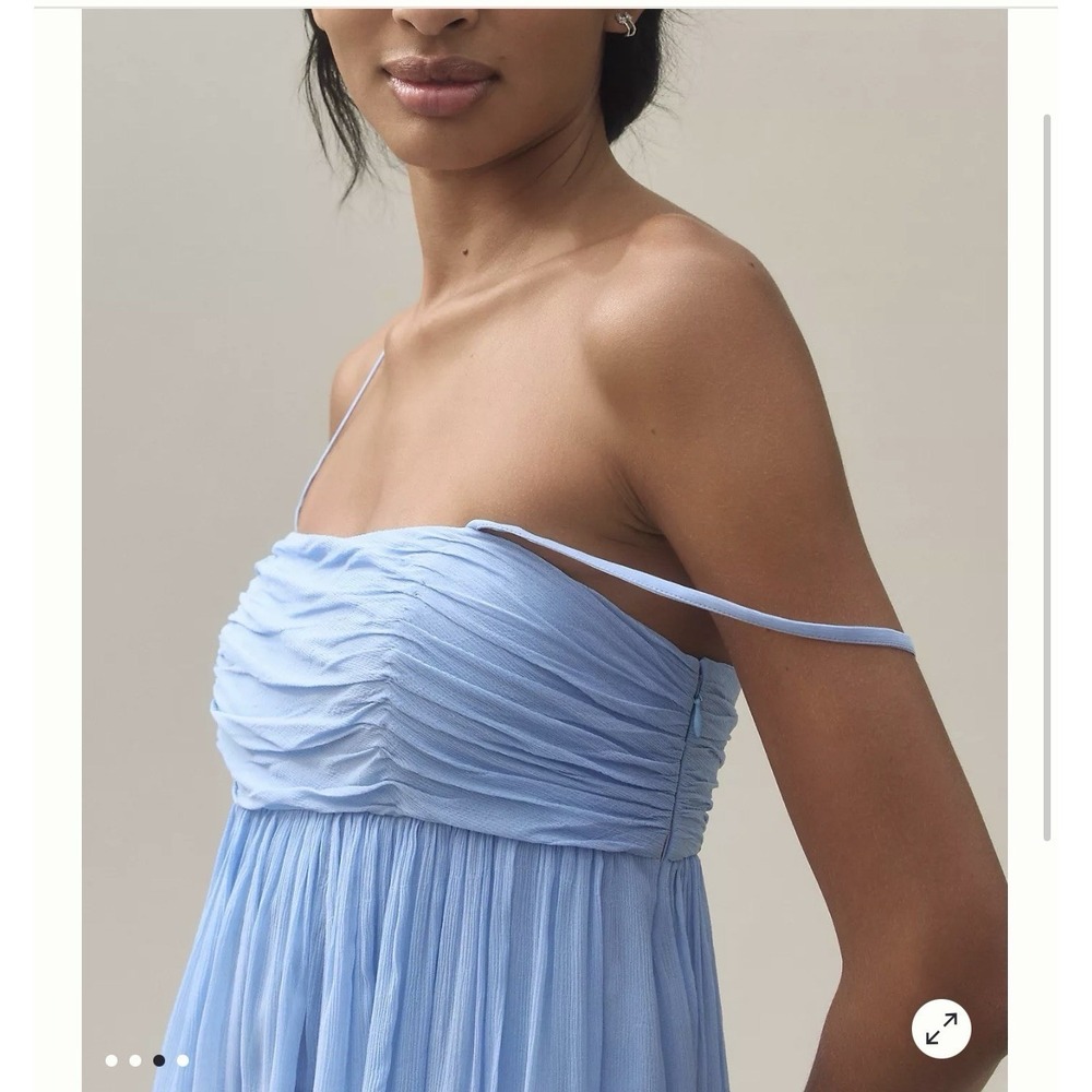 Anthropologie BHLDN Lola Sleeveless Chiffon Ethereal Midi Hankerch Hem Sz XS - Picture 3 of 9